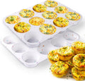 Juome Silicone Egg Bite Molds - 24 Cup Muffin Pans for Baking, Nonstick Cupcake Pan Silicone Mold for Making Tarts, Meatloaf and Mini Cheesecakes