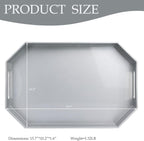 Spsyrine Silver Plastic Serving Tray for Ottoman, Coffee Table, Octagon Decorative Tray for Entertaining, Outdoor, Living Room, Home Decor