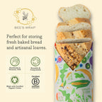 Bee's Wrap Beeswax Wraps for Food - Garden Party Bread Wrap - Made in USA Reusable Bread Storage Bags - Organic & Eco-Friendly Alternative to Aluminum Foil, Sourdough Bags & Plastic Wrap