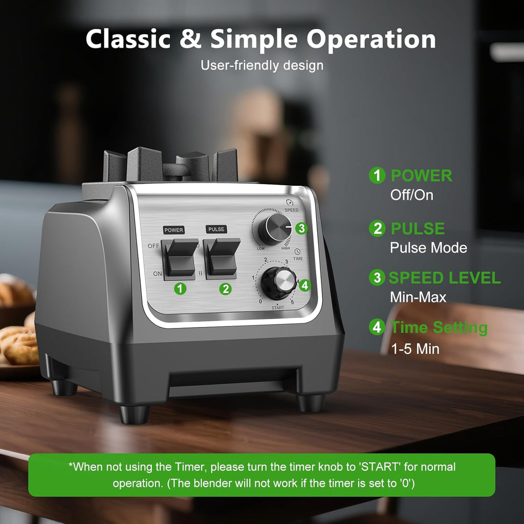 Blender for Smoothies with 1800 Watt Motor Powerful Countertop Blenders for Kitchen 70OZ Large Capacity Smoothie Blender and Grinder Combo for Ice Crush Frozen Drinks Puree