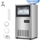 Ice Machine Commercial Ice Maker Machine, 150 Lbs /24H, 30 lbs Bin, Under Counter Built-in or Freestanding, Stainless Steel Household Use, Restaurant Bar Kitchen Cafe
