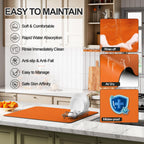 Dish Drying Mat for Kitchen Counter | Coffee Bar Mat for Countertops | Heat Resistant Drainer Mat with Non-slip Rubber Backed | Hide Stain Kitchen Absorbent Draining Mat | Orange 16"x18"