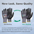 KAYGO Safety Work Gloves MicroFoam Nitrile Coated, 12 Pairs KG18NB,Seamless Knit Nylon Glove for Men and Women, Ideal for Automotive,Warehouse,Construction (2X-Large,Gray)
