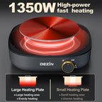 Dezin Hot Pot Electric with Divider, 4L Electric Shabu Shabu with Dual-Flavor Pot,3.7" Depth Nonstick Dual Side with Multi-Power Control for Party, Family and Friend Gathering
