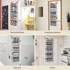 2 Pack Over The Door Hanging Organizer 5-Shelves and 10 Side Pockets, Over The Door Storage for Bathroom and Bedroom, Back of Door Organizers for Baby Products and Kid's Toys(13"x5"x44" Grey)