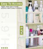 AOODA 2 Pack Over the Door Organizer, Large Capacity Closet Door Hanging Organizer, Clear Deep Pockets Baby Storage for Nursery, Bathroom, Bedroom, Pantry, Diapers (Light Yellow)