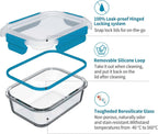 GENICOOK 9-Pack Glass Food Storage Containers with Airtight Lids-Glass Meal Prep Containers/Bento Box/Microwave Freezer Dishwasher Safe-Glass Lunch Box for Kitchen,Stackable,Large Capacity, BPA Free