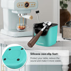 Ourokhome Knock Box Espresso Accessories, The Latest Patented Stainless Steel Espresso Machine Tool for Coffee Ground with Removable Knock Bar, Handle and Lid, Dishwasher safe, 4.8 inch (Mint)