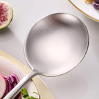 Salad Serving Utensils,Serving Spoons Stainless Steel,2Pcs Long Handle Salad Servers 11.42 Inch,Salad Utensils for Serving,Matte Finish,Dishwasher Safe