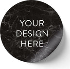 100 Custom Vinyl Stickers - Upload Your own Image, Text, Design, Logo - Personalized Logo Labels for Handmade, Packaging, Bottle, Jars, Candle, Brand Stickers (Black Marble, 6x6)