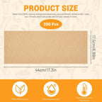 Huakaile 200 Pieces Unbleached Parchment Paper Air Fryer Liners Freeze Dryer Tray Mats, 17 x 6.8" Baking Paper Sheets for Oven Nonstick, Cooking Accessories Parchment Roll for Bread Cake Pans