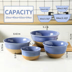 Hasense Porcelain Mixing Bowls Set, Large Serving Dishes for Entertaining, 2.1/1.5/1.0/0.5 Qt Nesting Serving Bowls for Cooking Salad Baking Popcorn, Dishwasher Microwave Safe, Set of 4, Purple