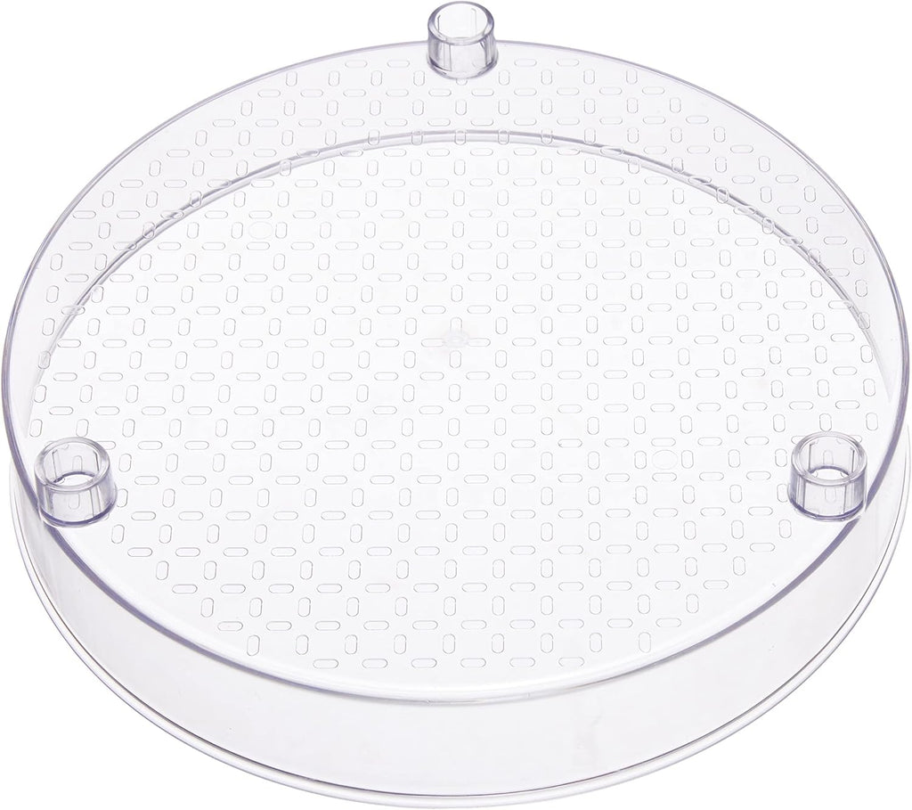 Amazon Basics Lazy Susan Turntable Organizer, 9" Diameter, 2 Tier, Clear