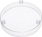 Amazon Basics Lazy Susan Turntable Organizer, 9" Diameter, 2 Tier, Clear