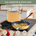 Nuwave 12pc Forged Lightweight Cookware Set, G10 Healthy Duralon Ceramic Ultra Non-Stick Coating, Vented Tempered Glass Lids, Stay-Cool Handles, Induction-Ready & Works on All Cooktops, PFAS Free