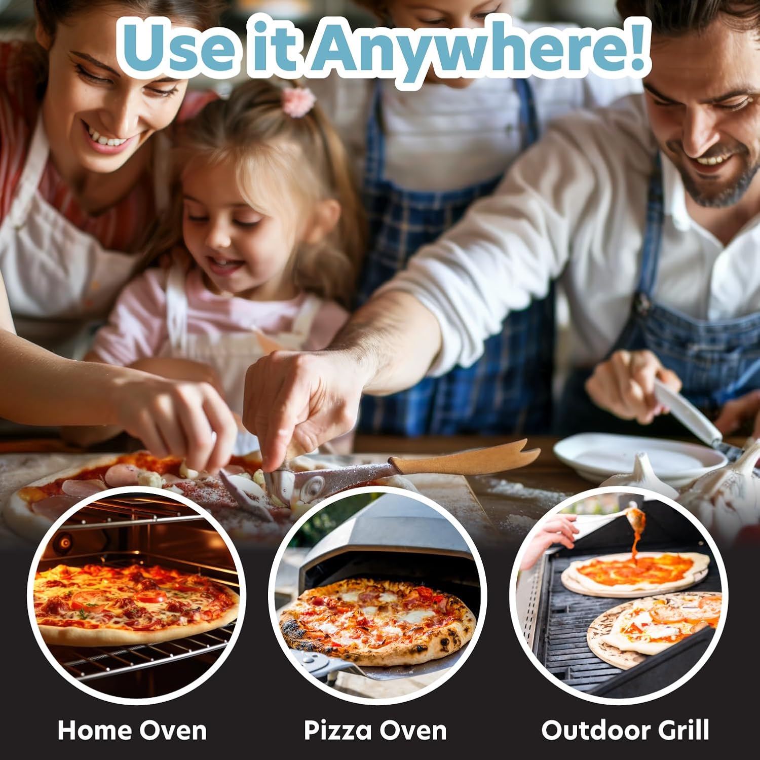 CucinaPro Pizza Stone for Oven, Grill, BBQ- Extra Thick 5/8" Cordierite Rectangular Baking Stone for Better Cooking- 16" x 14" Pan- Holds High Temp For Crispy Crust- Kitchen Essential Must Have Gift