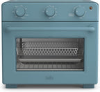 bella Air Fry Toaster Oven, 7 Preset Cooking Options, Dishwasher-Safe EverGood Coated Trays Included, 60-Minute Auto Shutoff w Audible Timer, Power Indicator Light, 1700 Watt, Surf