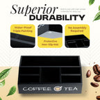 Vinvoli Coffee Station Organizer – Premium 2025 All-in-One Coffee Bar & Tea Organizer for Bar Accessories, Tea Storage, and Decor