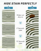 AMOAMI Coffee Mat Hide Stain Rubber Backed Absorbent Dish Drying Mat for Kitchen Counter - Fits Under Coffee Maker & Dish Rack - Green Line 12x19