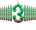 13 Pcs Dynamite Themed Birthday Candles & Number 3 Candle Topper for Pixel Theme Parties
