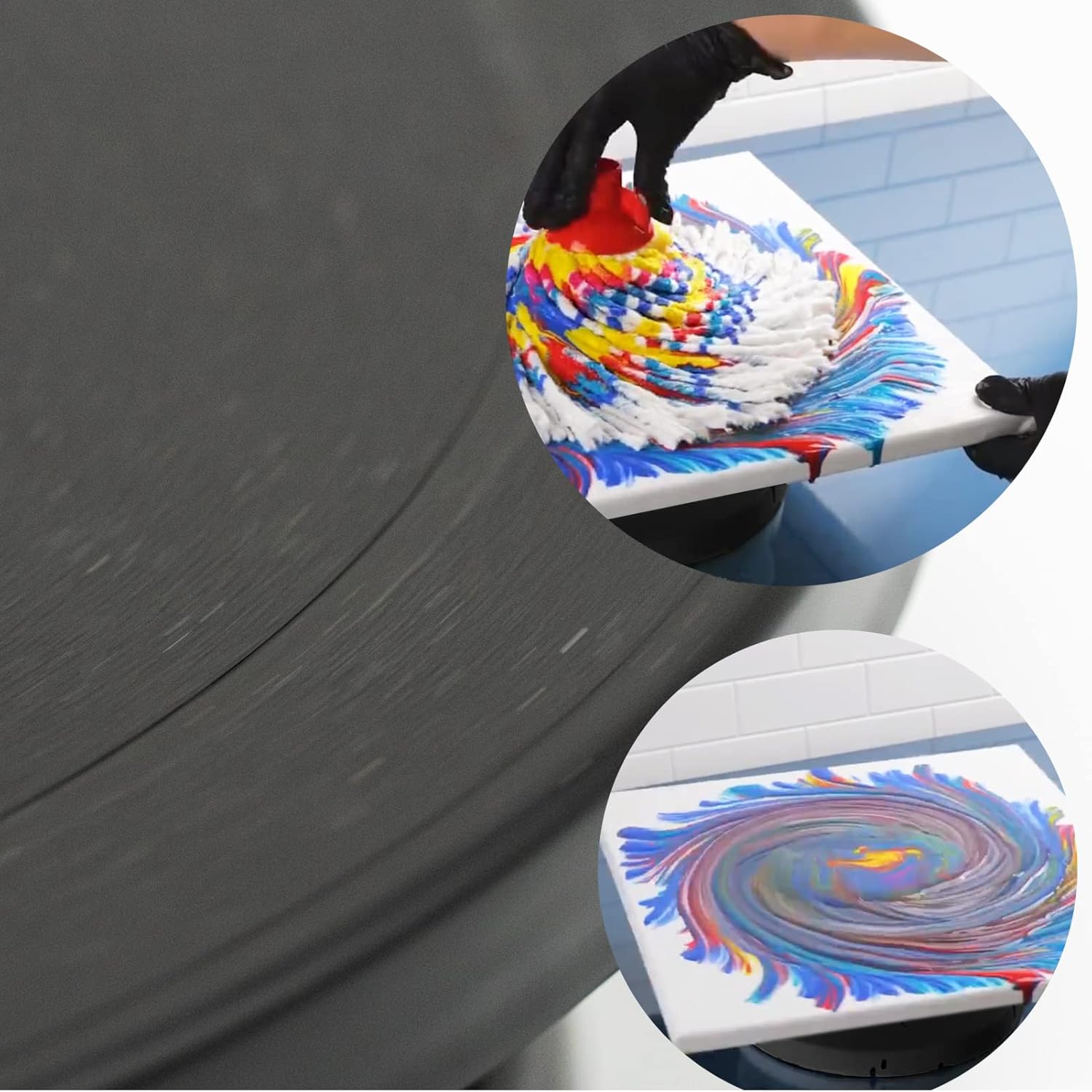 11”Rotate Turntable Sculpting Wheel Revolving Cake Turnable Black Painting Turn Table Stand for Paint Spraying Spinner,with 3 Scraping Tools-Spray Painting Spinner, Cake Decorating, DIY Projects