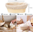 Banneton Bread Proofing Basket, 2 Pack 10 Inch Oval Sourdough Proofing Basket, Sourdough Bread Baking Supplies for Making Baking Fermentation Food Storage Tools