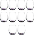 DISCOUNT PROMOS Stemless Wine Glasses in Bulk by ARC Perfection, 15 oz, 10 Pack, Purple or White Wine Glass Set, Purple