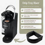 Drip Tray Mug/Cup Riser Made for the Keurig to Reduce Splashes - Riser Only (Gray, K-Slim 1.7 Inches Tall)