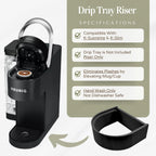 Drip Tray Mug/Cup Riser Made for the Keurig to Reduce Splashes - Riser Only (Gray, K-Supreme 1.7 Inches Tall)