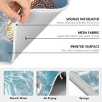 Starfish and Seashell on The Summer Beach Dish Drying Mat for Kitchen Counter Absorbent Microfiber Large Drying Pad Dish mats for Kitchen Countertops 18 x 24 Inch