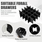 Blosssound 15pcs 5.12x 15 Tall Drawer Divider Adjustable Drawer Organizer DIY Ultra Deep Storage Organizer Separator with Fixed Buckle for Underwear Socks Dormitory Office Kitchen Bedroom(Black)