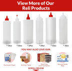 Reli. Plastic Squeeze Bottles, 32 oz. | 4 Pack | Condiment Squeeze Bottles for Sauces | Clear w/Red Twist Cap | 32 Ounce Hot Sauce, Ketchup | Condiments, Olive Oil, Liquids