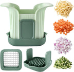 FANTEXY Onion Chopper - French Fry Cutter For Potatoes And Fruit Cutting Machine, Stainless Steel Vegetable Dicer With Grid Blades, Food Chopper With Container Manual Hand Mandoline Slicer For Kitchen