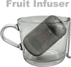 2 Pcs Tea Infuser for Loose Leaf & Fruit Infuser Insert – Extra Fine Mesh Strainer, 316 Stainless Steel with Screw-Top Lid, Reusable Filter for Herbs, Lemon, Cucumber, Coffee & Spices