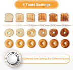 Mecity 4 Slot Stainless Steel Toaster - 4 Slice With Warming Rack, Cool to Touch, Bagel/Defrost/Reheat Functions, Removable Tray, 6 Browning Settings, Extra Wide Slots, 1500W