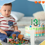 13 Pcs Dynamite Themed Birthday Candles & Number 3 Candle Topper for Pixel Theme Parties