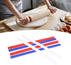 Rolling Pin Guides, 6Pcs Silicone Measuring Dough Strips, 15in Length Dough Thickness Guides, Non Stick Baking Strips Professional Leveler Sticks Tool for Cookie Pie Baking