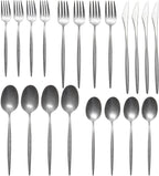Luxury Vintage Flatware 20-Piece Set – Service for 4, Premium Stainless Steel with Weighted Handles, Aged Heirloom Finish, Dishwasher Safe, Elegant and Modern Cutlery (Vintage Silver)