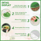 Microwave Splatter Cover for Food, Clear Microwave Cover with Water Steamer and Integrated Handle, 10 Inch Splatter Guard Lid with Plate, Kitchen Gadgets & Accessories (Green, 10 inch)