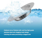 2PCS Kitchen Sink Stopper and Kitchen Sink Drain Strainer, Drain Catcher and Drain Cover for Kitchen Sink, Drainer for Standard 3-1/2 Inch Garbage Disposal Sink Drain