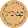 Custom Stickers Kraft Paper Labels Personalized Withe Text, Business Logo Customized Food Jars Labels Bakery Label Sticker Package Favor Canning Circle 100pcs (Style 2)