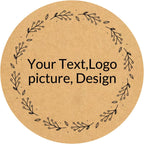Custom Stickers Kraft Paper Labels Personalized Withe Text, Business Logo Customized Food Jars Labels Bakery Label Sticker Package Favor Canning Circle 100pcs (Style 2)