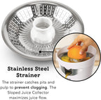 Tribest CitriStar CS-1000 Electric Citrus Juicer with Stainless Steel Strainer and Spout (White)