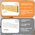 BAMEOS 4" High Bamboo Drawer Dividers - Adjustable Small Drawer Organizer - Kitchen, Dresser, Bathroom, Bedroom & Office - 4-pack