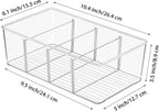 Vtopmart 10 Pack Food Storage Organizer Bins, Clear Plastic Bins for Pantry, Kitchen, Fridge, Cabinet Organization and Storage, 4 Compartment Holder Packets, Snacks, Pouches, Spice Packets