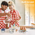 21 Pieces YUNNKEEY Measuring Cups and Spoons Set - Includes 7 Stainless Steel Measuring Cups, 8 Rectangular & 5 Mini Measuring Spoons with Leveler Fits Spice Jars, Ideal for Dry and Liquid Ingredients