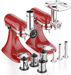 Meat Grinder & Stainless Steel Slicer Shredder Attachment for KitchenAid Stand Mixer, Meat Grinder Attachment with Sausage Stuffing Set and Cheese Grater, For Kitchenaid Mixer Attachments