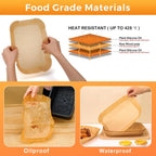 Vailnd Air Fryer Liners Disposable for Dual Basket, 100Pcs 8x5.5 Inch Rectangle Air Fryer Paper Liner for Ninja DZ201 DZ401, Chefman/COSORI 2-Basket Air Fryer, Oil Proof Parchment Paper