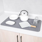 Silicone Dish Drying Mat for Multiple Usage,Easy clean,Eco-friendly,Heat-resistant Silicone Mat for Kitchen Counter or Sink,Refrigerator or Drawer Liner Grey 4XL 32 inches x 18 inches