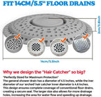 zaa Shower Drain Hair Catcher, 2 Pack Premium Silicone Drain Protector & Shower Drain Cover, Shower Installation Kits for Flat Drains of Shower Room, Bathroom, Gray